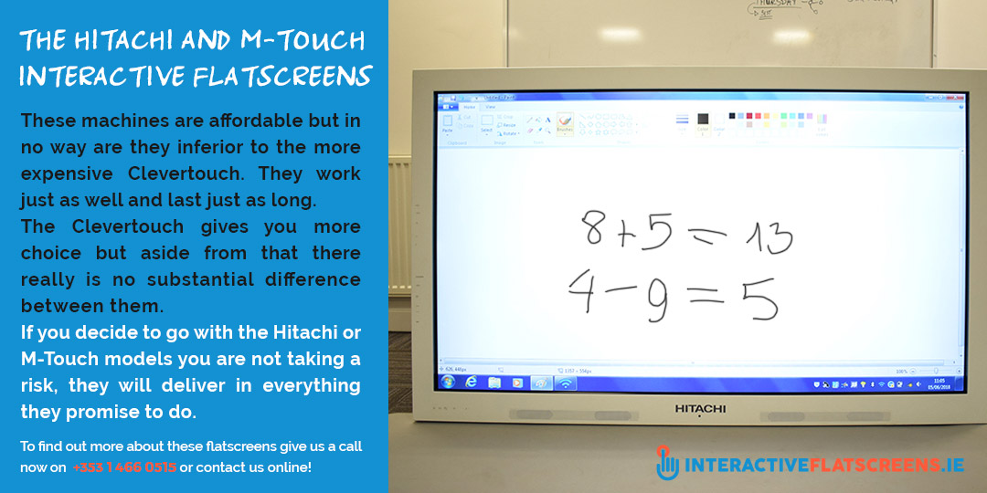 Hitachi and M-Touch Interactive Flatscreens - Low Cost Flatscreens for Schools