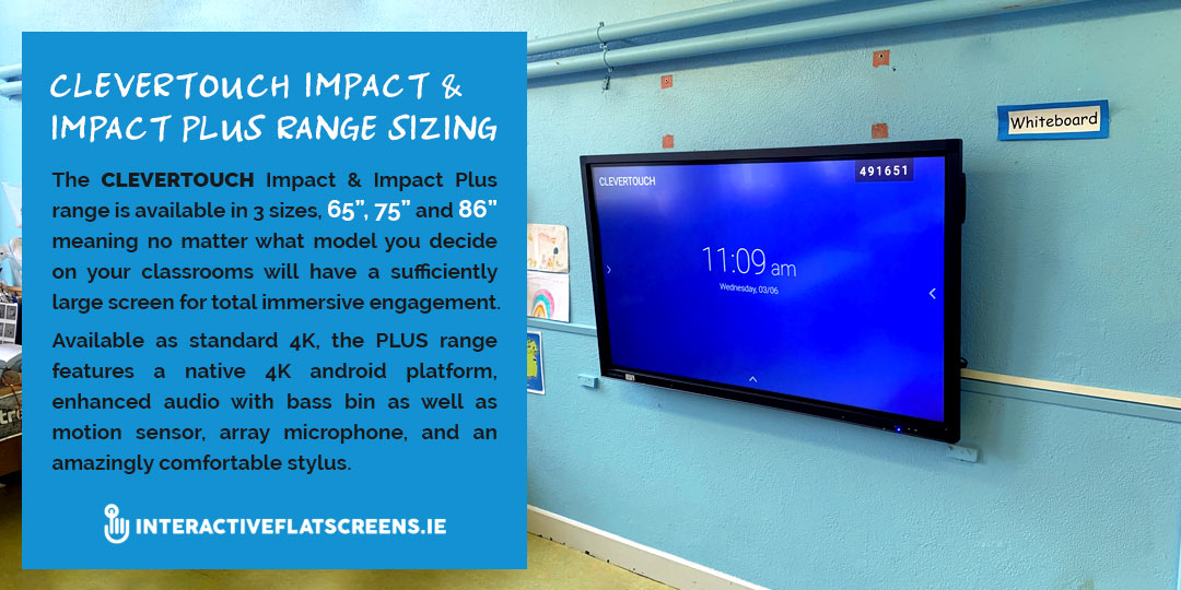 Clevertouch Impact Range Size - Irish Schools