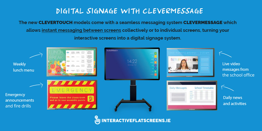 Digital Signage with Clevermessage - Clevertouch for Schools Ireland